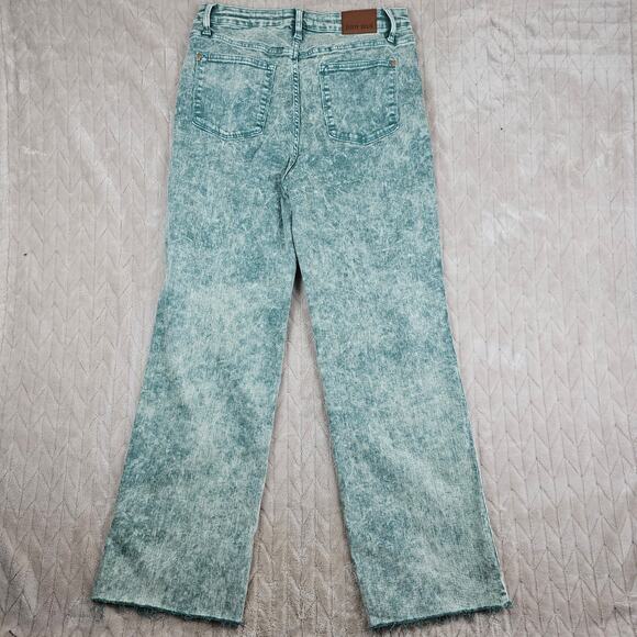 Judy Blue Dad Jean Womens 32" Wide Leg Acid Wash Green Comfort Stretch Punk - Picture 7 of 7